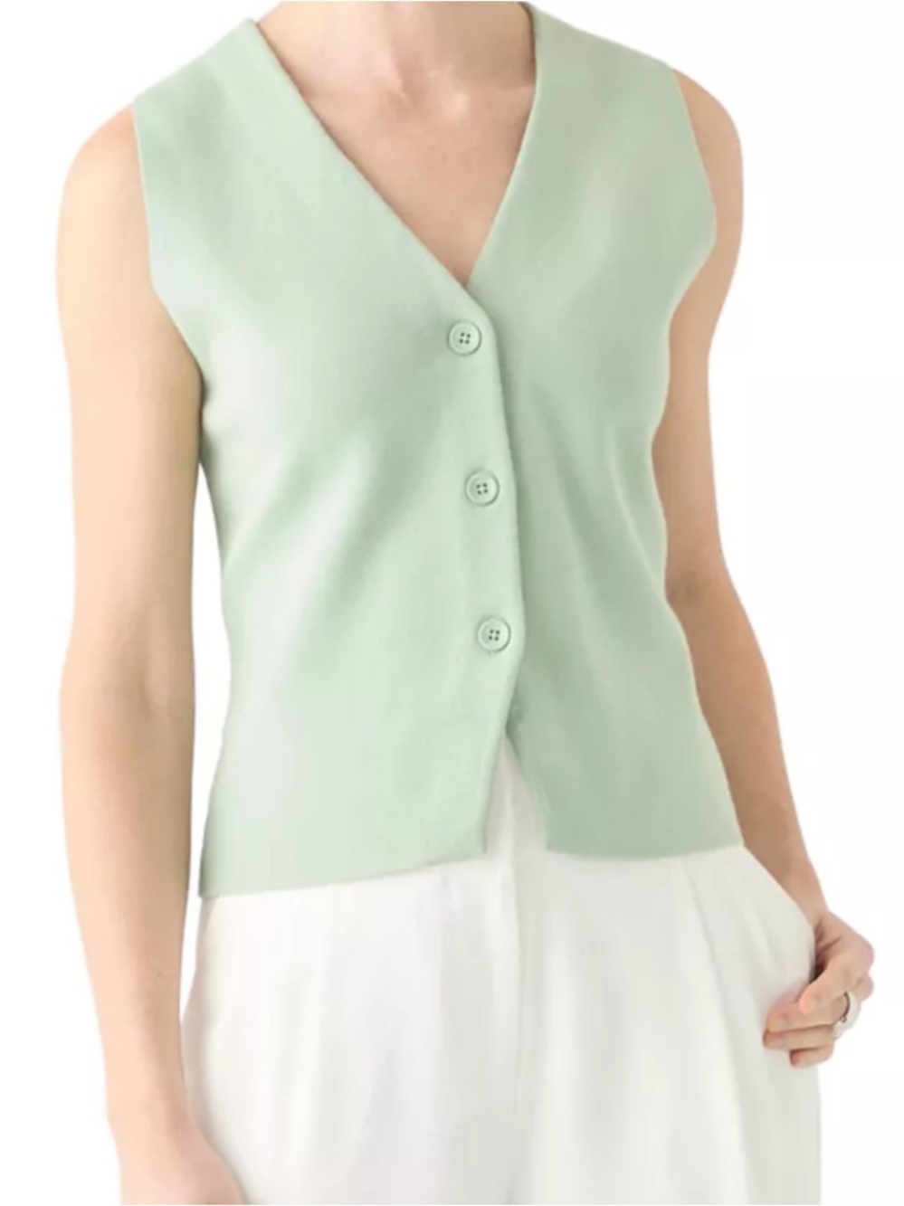 The Limited Women’s Button Front Sweater Vest in Jade Dusk